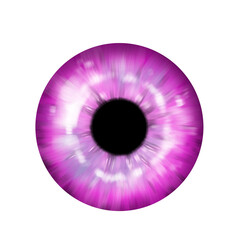 Human Eye Iris, girly pink color, realistic eye illustration, transparent background png