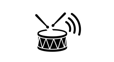 Get Your Rhythm On with this Bold Drum Icon, Perfect for Music Projects, Band Promotions, or Audio-Related Designs with Dynamic Sound Vibes