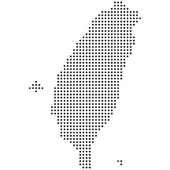 Dotted Taiwan map vector illustration, black dot map of Taiwan