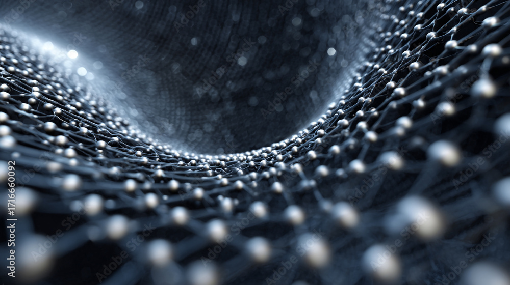 Aufkleber abstract 3d rendering of a network structure resembling interconnected spheres and lines creating a 