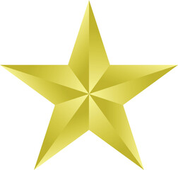 Gold star. Golden Christmas star isolated on white background. Nice illustration of a 3d look Gold star on white background. Star vector collection.