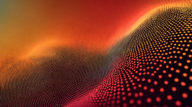 Abstract orange and red dot wave pattern design