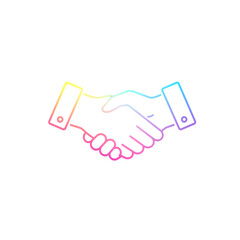 Obraz premium Colorful handshake signifies partnership success, celebrating business deals, agreements, and professional collaboration, symbolizing trust and mutual benefit