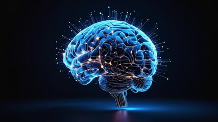 3D Rendered Human Brain with Neural Connections - Powered by Adobe