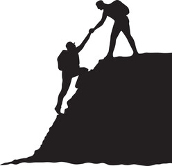 Helping Hand on the Hill Outdoor Adventure Art.