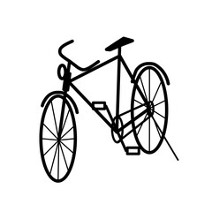 Vintage Old Bicycle Vector Illustration With Black Outline And Transparent Background, Retro Cycle Design in Logos, Icons, Posters, And Graphic Decoration