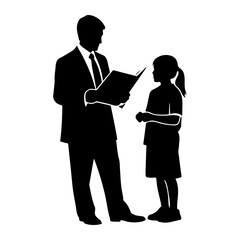 Man reading to child woman book