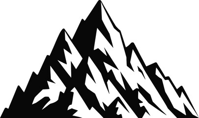 Mountain Range Illustration Isolated on Transparent Background Peak Art Landscape Design