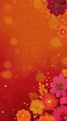 Vibrant floral background with red and orange flowers on gradient design, Dussehra holiday celebration