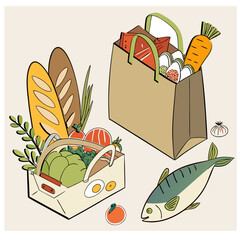 shopping bag with groceries