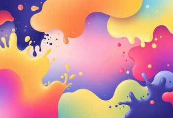 Vibrant abstract design featuring fluid paint splashes in a dynamic color palette.