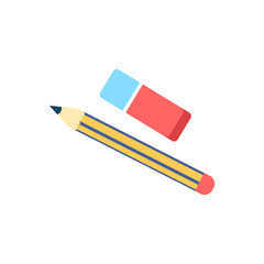 Pencil and Eraser Icon Essential Tools for Drawing, Writing, and Correcting Mistakes