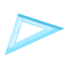 Geometric precision Vector illustration of a transparent triangular ruler on a white backdrop