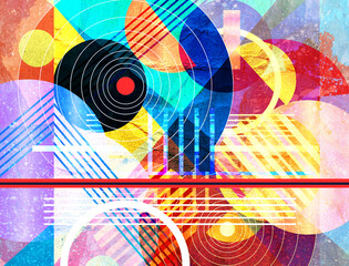 Abstract multi-colored background of geometric objects