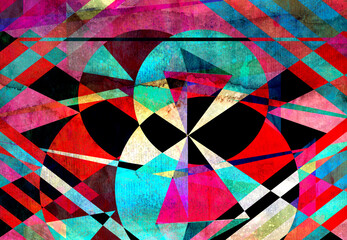 Abstract geometric watercolor retro background