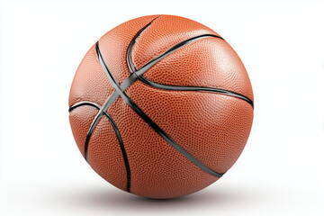 Fototapeta premium A basketball, 3D render, isolated on a white background.
