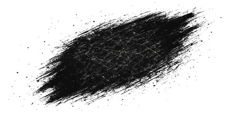 Black mascara brush strokes and drops of ink splatter on a grunge texture, creating a dirty silhouette