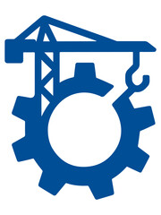 Abstract Crane Gear Construction Logo