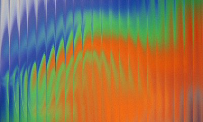 Abstract vibrant green blue orange fluid paint texture background