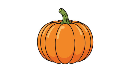 Vibrant Pumpkin Illustration: A perfect touch of Autumn for seasonal designs and projects