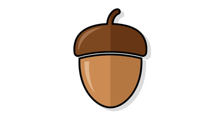 Cartoon acorn illustration with simple design and cute style for autumn seasonal decoration