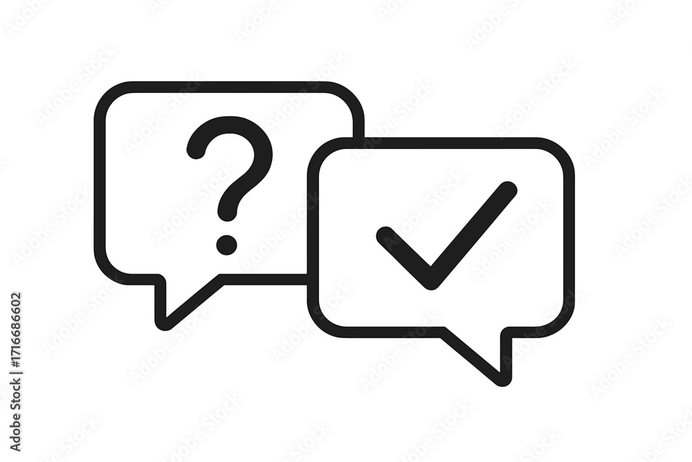 Poster question and answer icon. qa speech bubbles for customer service, support chat, and faq. vector grap