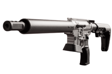 Tactical semi automatic rifle on a transparent background