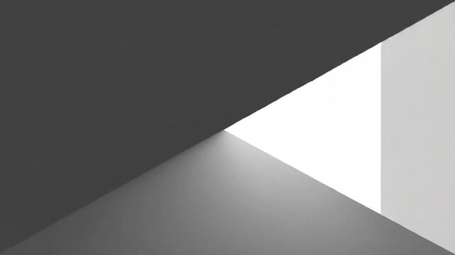 Geometric interplay of light and shadow, depicting angular forms in grayscale composition