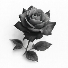 Single grayscale rose