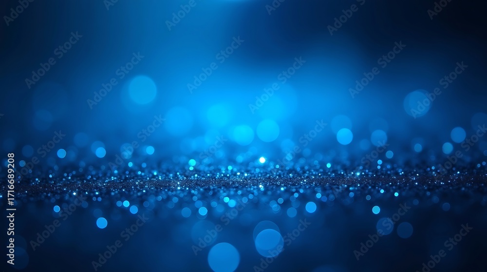 Poster abstract blue glitter background. a shimmering and sparkling texture with bokeh light, perfect for c