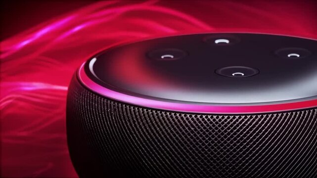 Amazon Echo Dot Smart Speaker 3rd Generation with Vibrant Red Light Waves
