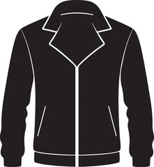  Jacket icon in silhouette modern style by advance white background.