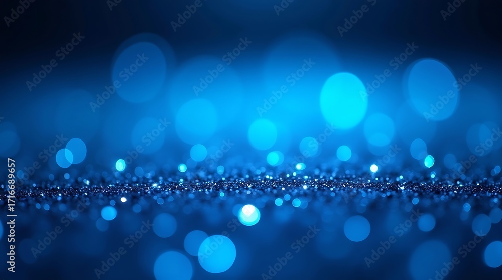 Poster abstract blue glitter background. a shimmering and sparkling texture with bokeh light, perfect for c