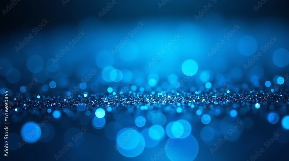 Poster abstract blue glitter background. a shimmering and sparkling texture with bokeh light, perfect for c