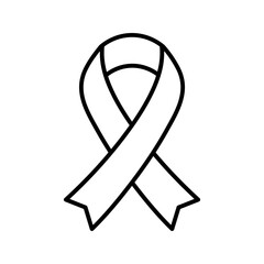 Black awareness ribbon outline symbol support