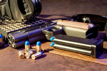 Double-barrel 1911-style pistol, twin-barrel handgun