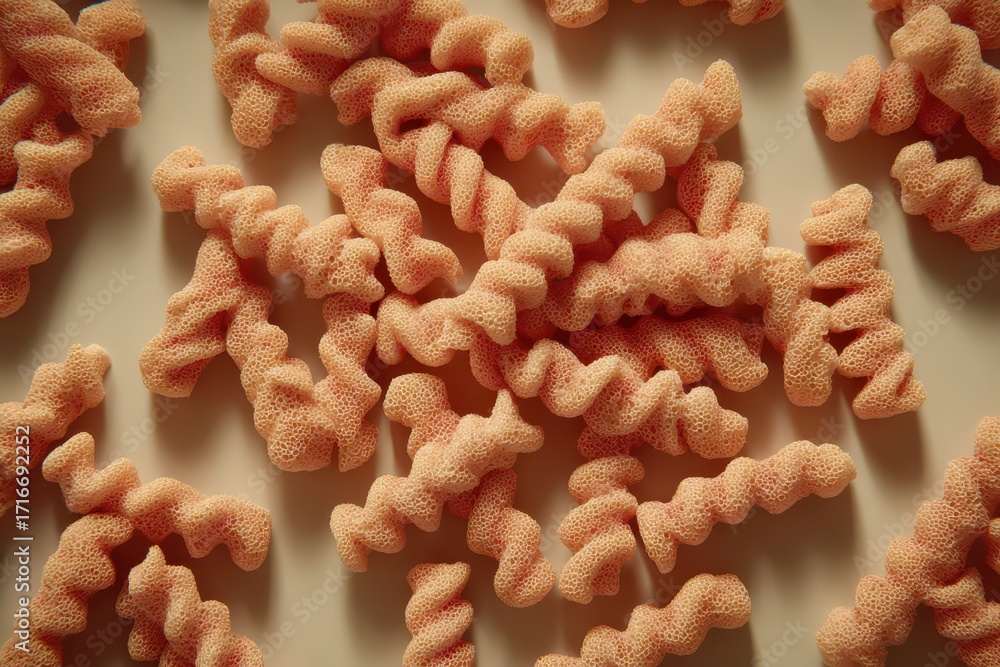 Poster porous spiral forms in soft salmon hue, creating an abstract organic texture.