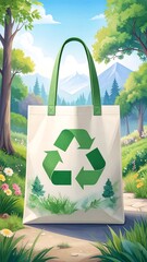 Eco-friendly tote bag in a nature scene