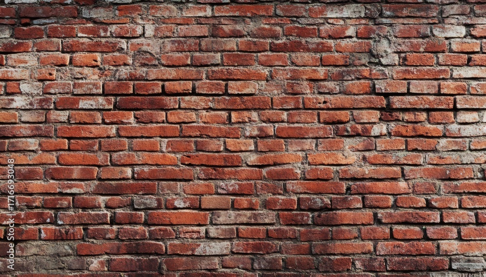 Aufkleber this stock photo shows a close-up view of a brick wall; the bricks are red with varying shades and s