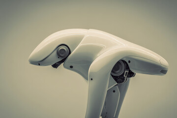 group of advanced robots meticulously crafting soothing stressrelief furniture with calming shapes