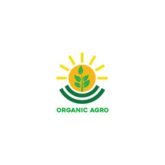creative organic plant farming logo. agro business vector