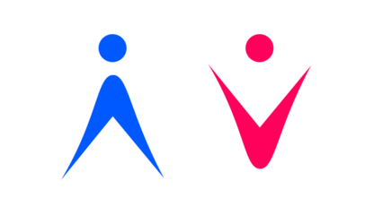 Simple Male and Female Restroom Icons for Bathroom Signs