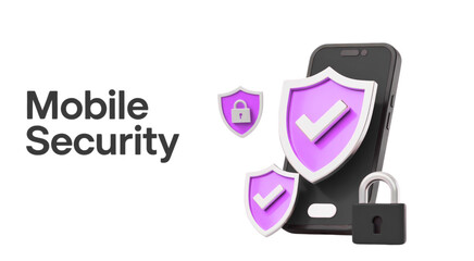 Fototapeta premium Protect your digital world with robust mobile security solutions and advanced protection shields
