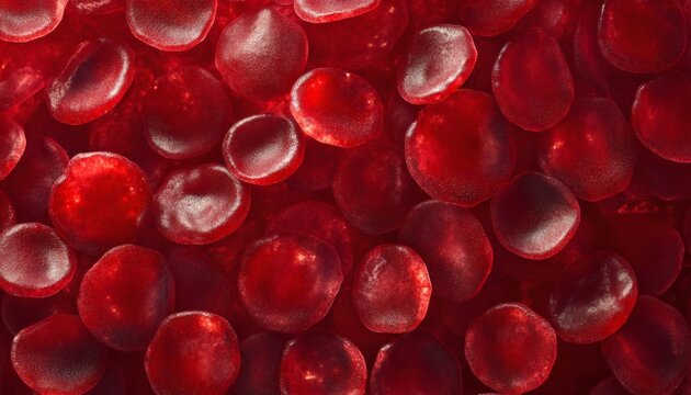 The image shows a close-up view of numerous red blood cells, illustrating their texture and shape in detail.