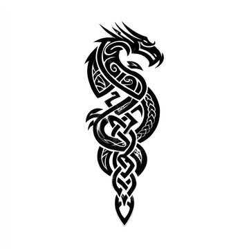 Celtic dragon tattoo design