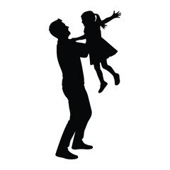 Naklejka premium Father lifting daughter joyfully happiness