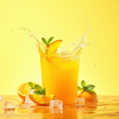Fototapeta premium Refreshing Citrus Drink with Splash Effect