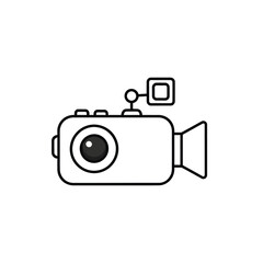Simple line art vector illustration of a modern video camera vector