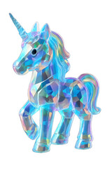 Stunning Crystal Unicorn Figurine: A Light Blue Polygonal Design
