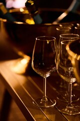 Close-Up of Empty Wine Glasses	